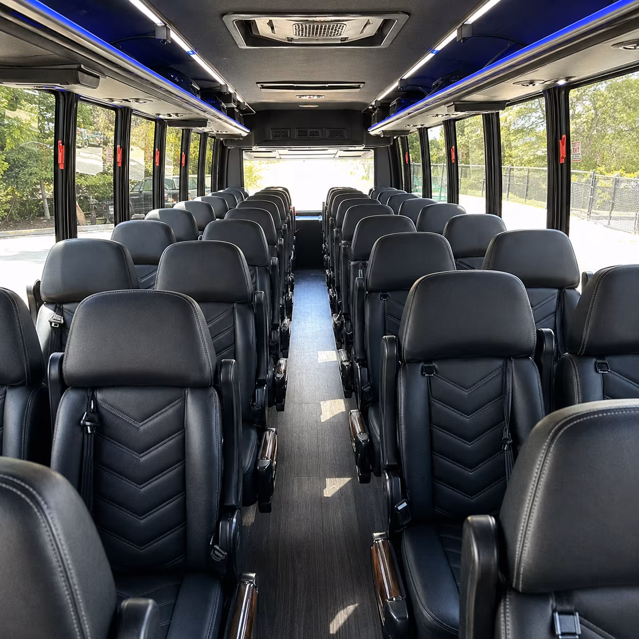shoreline 28 passenger minibus interior