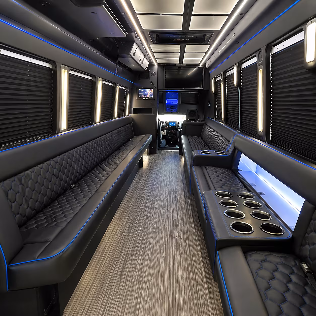 shoreline party bus interior